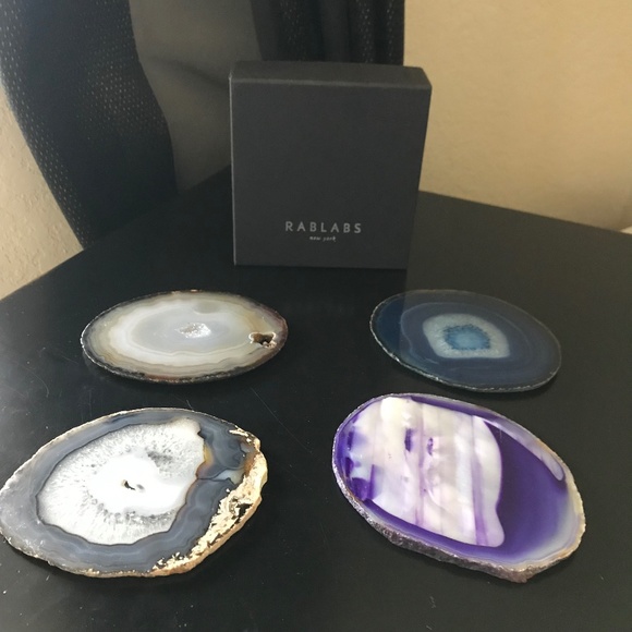 RABLABS New York Geode Coasters. NEW IN BOX. Set of 4 coasters